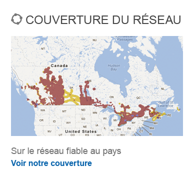 Couverture du réseau sur le réseau fiable au pays - Voir notre couverture